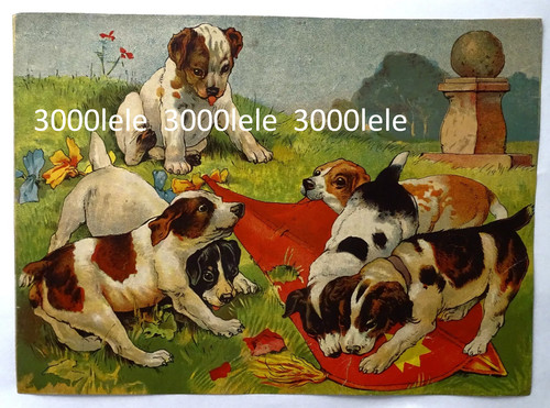 Antica oleografia cuccioli - antica, di