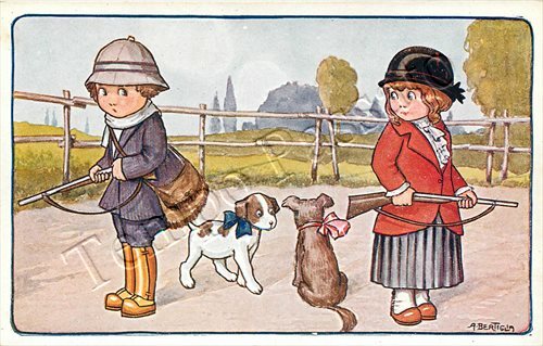 Bambini cacciatori cuccioli - bambini, e